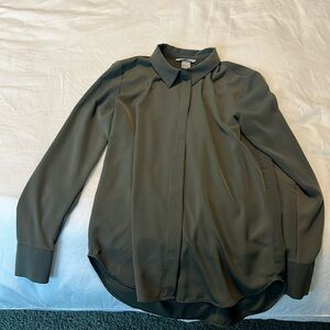 Soft olive green button down shirt